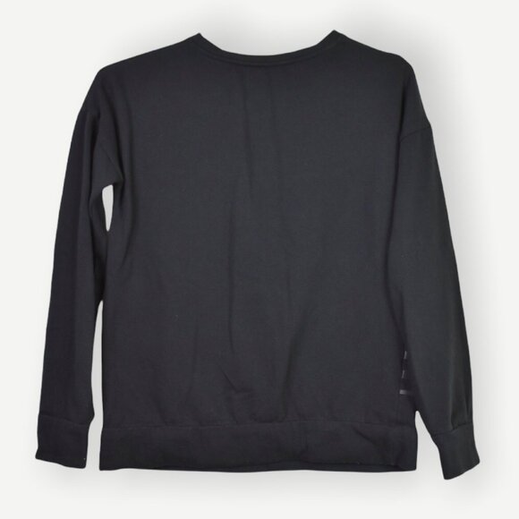 Fabletics Sweatshirt XS Womens Snowshoe Pullover Black Logo Print Long Sleeve - Picture 5 of 6